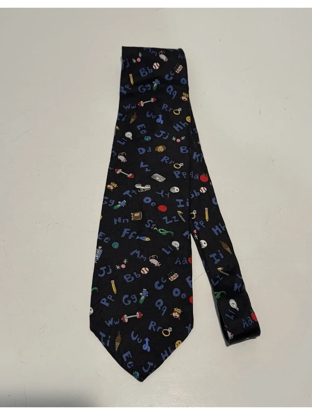 Mens The Save The Children Collection Tie Crazy Alphabet 100%Silk